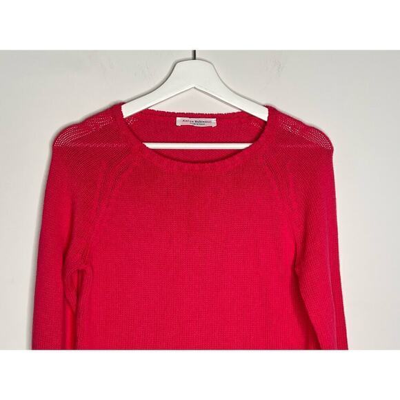 Amina Rubinacci Open Knit Long Sleeve Sweater Cotton Fuchsia Pink Womens Size 38 - Picture 3 of 7